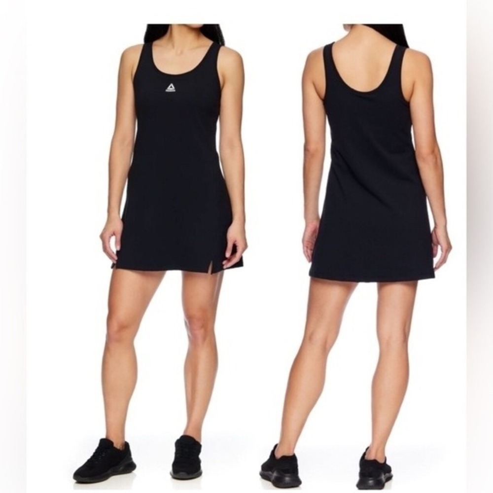 Reebok Womens Black Sleeveless Active Dress with Built-in Shorts Large
